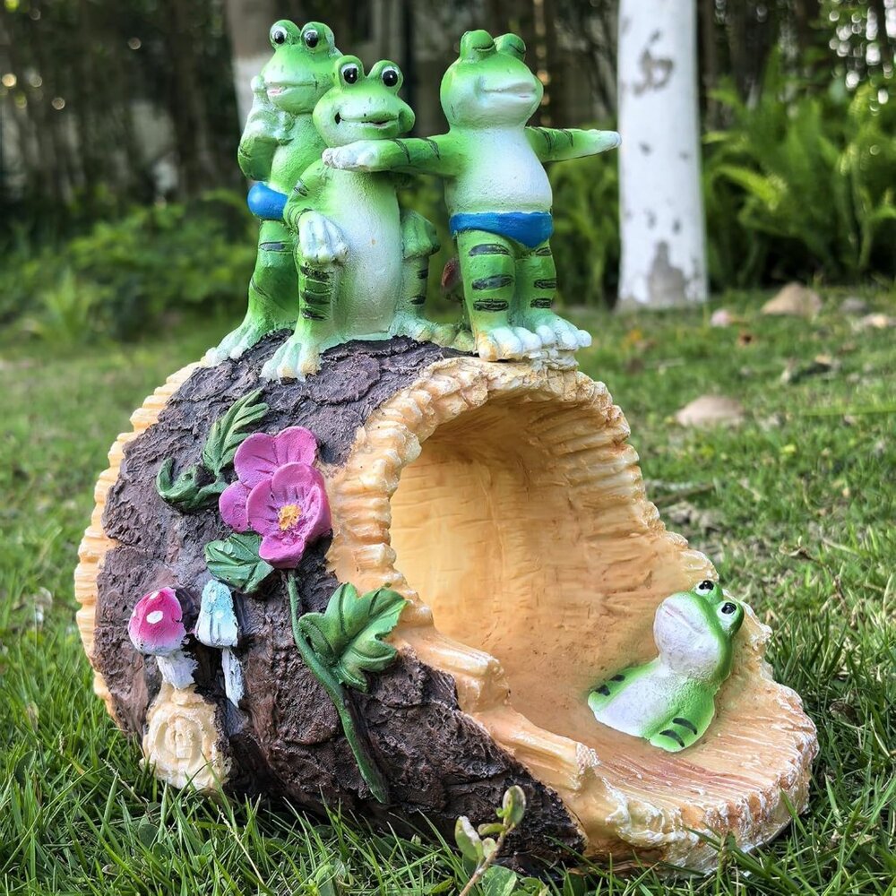 3x4 Frog Rain Gutter Downspout Extension Figurine Sculpture Decor for Lawn Yard